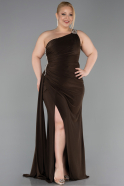 Robe Grande Taille Longue Brun ABU3132