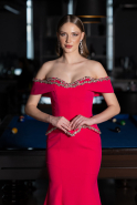 Robe Queue De Poisson Longue Fushia ABU5755
