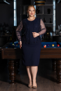 Robe De Soirée Grande Taille Midi Bleu Marine ABK2417