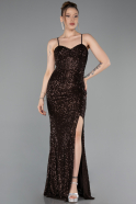 Robe de Soirée Longue Brun ABU6106