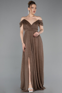 Robe de Soirée Longue Cuivre ABU6107