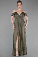 Robe de Soirée Longue Kaki ABU6107