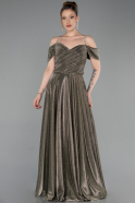 Robe De Soirée Grande Taille Longue Kaki ABU5716