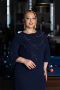 Robe De Soirée Grande Taille Midi Bleu Marine ABK1621