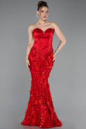 Robe de Soirée Longue Rouge ABU6114