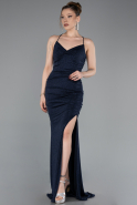 Robe de Soirée Longue Bleu Marine ABU6115
