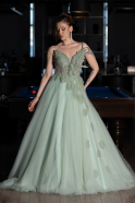 Robe de Soirée Longue Menthe ABU6113