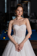 Robes de Mariage Longue Dantelle Blanc ABG193