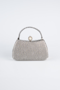 Sac de Soirée Luxe A motifs Platine KC752