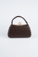 Sac de Soirée Luxe Cuir Brun KC752