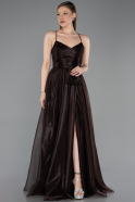 Robe de Soirée Longue Brun ABU6123