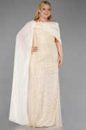 Robe De Soirée Grande Taille Perlé Longue Or ABU5819