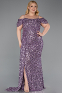 Robe De Soirée Grande Taille Longue Lilas ABU5232