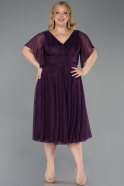 Robe De Invitation Grande Taille Midi Violet ABK2622