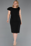 Robe De Invitation Grande Taille Midi Noir ABK2618