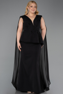 Robe de Soirée Grande Taille Longue Noir ABU5955
