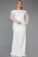 Robe Grande Taille Longue Blanc ABU6103