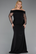 Robe Grande Taille Longue Noir ABU6103