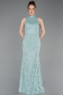 Robe De Soirée Longue Menthe ABU4791