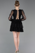 Robe de Cérémonie Courte Dantelle Noir ABK2623
