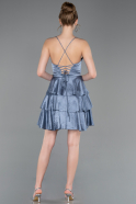Robe de Cérémonie Courte Satin Indigo ABK2624