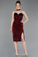 Robe de Cérémonie Midi Rouge Bordeaux ABK2627