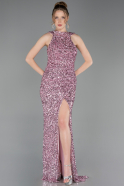 Robe De Soirée Squameuse Longue Poudre ABU5135