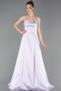 Robe De Soirée Satin Longue Lilas ABU5932