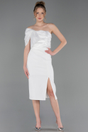 Robe de Cérémonie Midi Blanc ABK2625