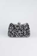 Sac De Soirée Luxe Noir-Argent SH828