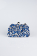 Sac De Soirée Luxe Satin Bleu Saxe SH849