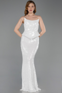 Robe Queue De Poisson Longue Blanc ABU5721