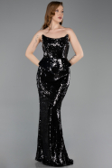 Robe Queue de Poisson Longue Noir ABU5721