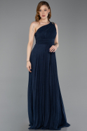 Robe de Soirée Longue Bleu Marine ABU6164