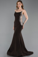 Robe Queue de Poisson Longue Brun ABU6168