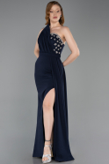 Robe de Soirée Longue Bleu Marine ABU6170