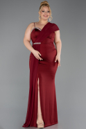 Robe Grande Taille Longue Rouge Bordeaux ABU5827
