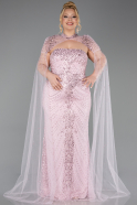 Robe de Soirée Grande Taille Longue Perlé Poudre ABU6162