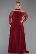 Robe De Soirée Grande Taille Dantelle Longue Rouge Bordeaux ABU5657