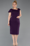 Robe De Invitation Grande Taille Midi Violet ABK2632