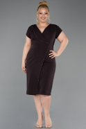 Robe De Invitation Grande Taille Midi Brun ABK2614