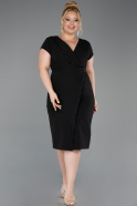 Robe De Invitation Grande Taille Midi Noir ABK2614