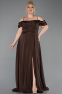 Robe Grande Taille Longue Brun ABU6185