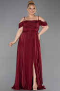 Robe Grande Taille Longue Rouge Bordeaux ABU6185