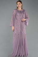 Robe De Soirée Grande Taille Longue Mousseline Lavande ABU6176