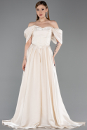Robe de Soirée Longue Beige ABU6191