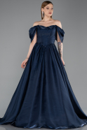Robe de Soirée Longue Bleu Marine ABU6191