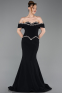 Robe Queue de Poisson Longue Noir ABU6198