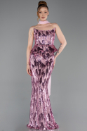 Robe de Soirée Longue Squameuse Poudre ABU6202