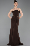 Robe De Soirée Longue Brun ABU5476